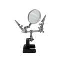 Photo of Dual Helping Hands Soldering Cable Holder with Magnifier Lens