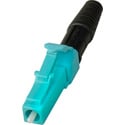 Senko Premium LC SX 127um OM3 Aqua Fiber Connector with 3mm Mini Boot Black Pot & Polish Style