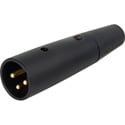 Switchcraft A3MBAU 3-Pin XLR Male Cable End - Black Shell - Gold Pins