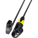Laird AB-PWR4-01 PowerTap Male to 4-Pin Right Angle XLR Female DC Power Cable - 1 Foot