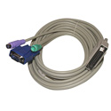 ADDER VADD-PS2-2M Tri-Cable Multi-Platform Combo Keyboard Cable - PS/2 - Video VGA - Mouse PS/2 - 6 Ft./2m