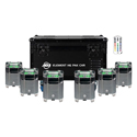 ADJ ELE611 Element H6 Pak Chr Including Six Li-Ion Battery Powered Element H6 Chrome Fixtures and Durable Flight Case