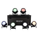 ADJ ELE738 Electrapix Par 7 Pak Including Six ElectraPix Par 7 Li-Ion Powered DMX Pars and Robust Road Case