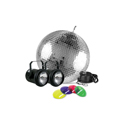 Eliminator Lighting M502EL All-in-one 12 Inch Mirror Ball Kit - Motor and Two Lighting Fixture Lamps w/ 4 Gels