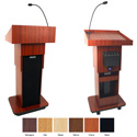AmpliVox S505aA-MP Executive Adjustable Column Lectern - Wired Sound - Maple