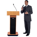 Photo of Amplivox S505WT Executive Sound Column Lectern - Walnut