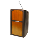 Photo of Amplivox ST3250-MO Pinnacle Sound Ready Full Height Lectern w/ Medium Oak Panel