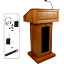 Photo of Amplivox SW3020-CH Victoria Lectern- Solid Wood -Wireless Sound- Natural Cherry