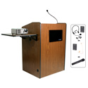 Photo of Amplivox SW3235-WT Lectern/Wireless/Deluxe Multimedia/Walnut