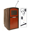 Photo of Amplivox SW3250-MH Pinnacle Wireless Sound Full Height Lectern w/ Mahogany Panel