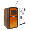 Photo of Amplivox SW3250-MO Pinnacle Wireless Sound Full Height Lectern w/Med. Oak Panel
