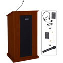 Photo of Amplivox SW470-MH Chancellor Lectern - Wireless Sound- Natural Mahogany