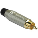 Amphenol Audio ACPR-SBK RCA Male Connector Silver Shell Black Grommet Gold Plated Contacts