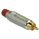 Photo of Amphenol Audio ACPR-SRD RCA Male Connector Silver Shell Red Grommet Gold Plated Contacts