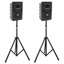 Anchor Audio LIBERTY AIRFLEX XR2 Portable Freestanding PA System w/Stands - Handheld Mic - Lapel Mic & Beltpack - Black