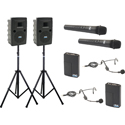 Anchor Audio LIBERTY AIRFLEX XR4 Free-Standing Portable PA System w/Bluetooth - AIR Transmitter - 2 Dual Mic Receivers
