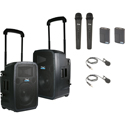 Anchor Audio 784430 Liberty 3 Battery Powered PA System Pair with 2x Wireless Handheld Mics and 2x Beltpack/Lapel Mics