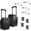 Photo of Anchor Audio Liberty 3 Hub Battery-Powered Portable PA System Pair with Four Beltpacks and Four Headset Mics