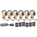Anchor PortaCom 6 User Pack Intercom System with 6 Belt Packs/Headsets(Single Muff)/PC-2000/B3-2000 & Case