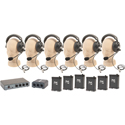 Anchor PortaCom 6 User Pack Intercom System w/ 6 Belt Packs/Headsets(Dual Muff)/PC-2000/B3-2000/Case & 7 EX-50M Cables