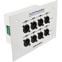 AudioPressBox APB-008-IW-EX In-wall AudioPressBox with 1 Line Input and 8 Mic Outputs-White