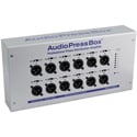 AudioPressBox APB-112-OW-D On-wall Active Pro AudioPressBox with 1-Ch Dante Input & 12 LinE/Mic Outputs - PoE Powered