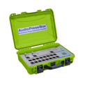 Photo of AudioPressBox APB-216-C-D Portable Active Dante-Enabled Pressbox w/ 2 Line/Mic Inputs & 16 Line/Mic Outputs - Lime