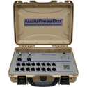 AudioPressBox APB-216-C Professional Portable 1-Channel Active Pressbox w/ 2 Line/Mic Inputs & 16 Line/Mic Outputs - Tan
