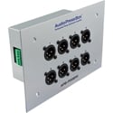 Photo of AudioPressBox APB-P008-IW-EX Passive In-wall AudioPressBox with 1 Line Input and 8 Mic Outputs - Silver