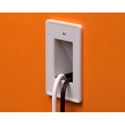 Arlington CE1 Scoop 1-Gang Cable Entrance Wall Plate Pass Through - White
