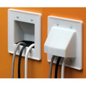 Photo of Arlington CE2 Scoop 2-Gang Cable Entrance Wall Plate Pass Through - White