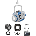 Photo of ARRI L0.0038046 Orbiter 30 Degree LED Light Set w/ Manual Yoke - Lens - Control Panel - Cables - Blue/Silver