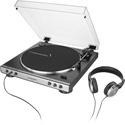 Audio-Technica AT-LP60XHP-GM Fully Automatic Belt-Drive Turntable with Headphones - Gunmetal