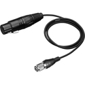 Audio-Technica XLRcH Microphone Input Cable - 3-pin XLRF to cH-style Locking 4-pin Connector for use w/ AT Wireless Tx