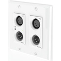 Photo of Attero Tech UNDX2IOplus 4x2 Channel 2 Gang US Dante/AES67 Wall Plate 2 Mic/Line In x 2 Out (XLR) Phoenix I/O PoE