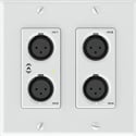 Attero Tech unDX4I 4x2 Channel Dual Gang Dante/AES67 US Wall Plate 4 Mic/Line In (XLR) Phoenix I/O PoE