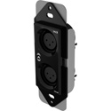 Attero Tech unXP2I 1-Gang Passive Wall Plate with 2 female XLRs & 3-gang Decora plate - White & Black Inserts