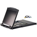 Photo of ATEN CL5816NCKIT 16-Port 19 Inch LCD KVM Kit with 16-USB/PS2 Combo KVM Cable