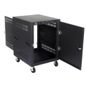 Atlas RX-14-25 25 Inch Deep 14RU Mobile Equipment Rack with Casters and Side Handles