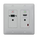 Photo of Aurora DXW-2-B/W 2 Input HDBaseT Wall Plate (VGA & HDMI) - White