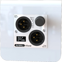 Photo of AuviTran AV-WALL-DT4o-B 2 XLR-M Analog Output Wall Plate w/ Dante Stereo Bluetooth Out - LED Status/Gain Selection Knob