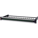 Photo of AVP AV-D232E1-AM75-B10 1 RU Midsize (Mini-WECO) Video Patch Panel - 2 x 32 - Non-Normaled - Terminating w/ Cable Bar