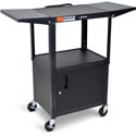 Photo of Luxor AVJ42CDL Adjustable-Height Steel AV Cart with Cabinet & Drop Leaf