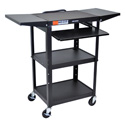 Luxor AVJ42KBDL Adj. Height Steel A/V Cart - Pullout Drop Leaf