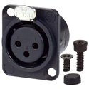 Photo of AVP UMNC3FD-L-B-1 Maxxum NEUTRIK NC3FD-L-B-1 3 Pole Fem Black/Gold Adapter Plate(s) and/or Hardware MIS Color-Code