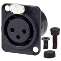 AVP UMNC3FD-L-B-1 Maxxum Neutrik NC3FD-L-B-1 3 Pole Fem Black/Gold Adapter Plate(s) and/or Hardware MIS Color-Code