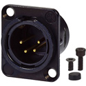 Photo of AVP UMNC4MD-L-B-1 Maxxum Neutrik NC3FD-L-B-1 4 Pole Male Black/Gold Adapter Plate(s) and/or Hardware MIS Color-Code