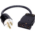 Laird 3-Prong 12/3 15-Amp AC Male to Female Stage Pin Connector Adapter Cable - 2 Foot