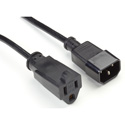 Black Box EPXR15 1-Foot Power Cord Extension IEC-60320-C13 to IEC-60320-C14