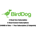 BirdDog 2 Cloud Core Subscription w/ 5 Cloud Connect Subscriptions & 2400GB of Data - 1 Year Subscription - 2 Endpoints